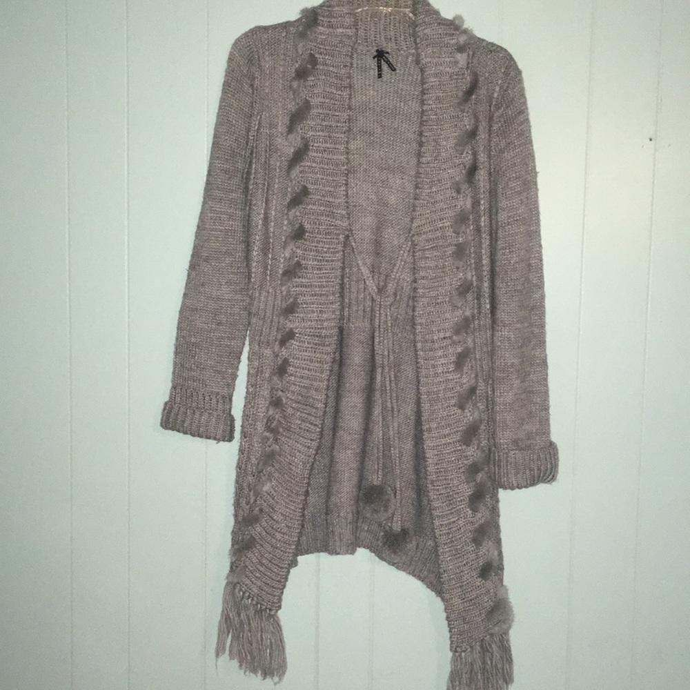 Grey long sweater size Large